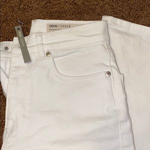 Brand new ASOS white denim mom jeans
